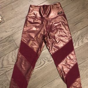 NWT PINK Shimmer Mesh Leggings